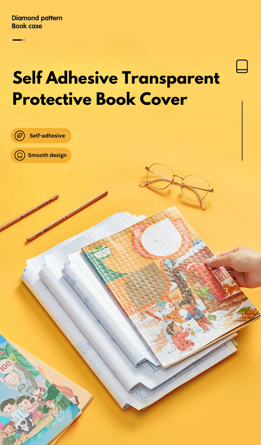 ClearGuard™ Self-adhesive transparent protective book cover (Pack of 30)
