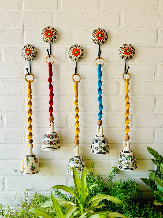 Ceramic Bells with Macrame Accents For Peaceful Vibes
