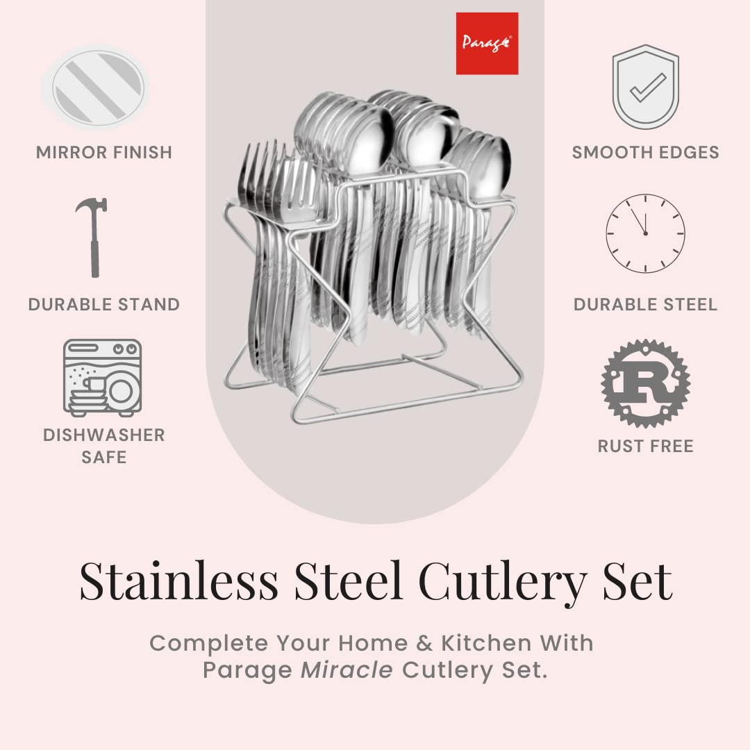 Stainless Steel Cutlery Set of 24 Mirror Polished